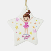 Personalisiert Little Gymnast Girl Christmas Pink Keramik Ornament (Rechts)