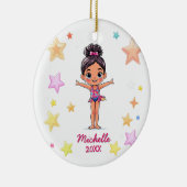 Personalisiert Little Gymnast Girl Keramik Ornament (Rechts)