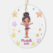 Personalisiert Little Gymnast Girl Keramik Ornament (Links)