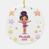 Personalisiert Little Gymnast Girl Keramik Ornament (Hinten)