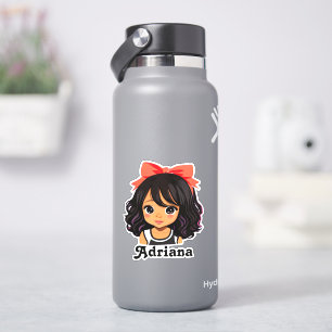 Personalisiert Little Hispanic Cartoon Girl Aufkleber