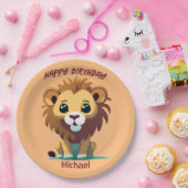 Personalisiert Little Lion Birthday Pappteller (Party)