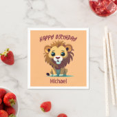 Personalisiert Little Lion Birthday Serviette (Beispiel)