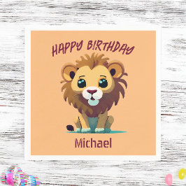 Personalisiert Little Lion Birthday Serviette