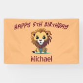 Personalisiert Little Lion Cub Geburtstag Banner (Horizontal)