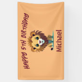 Personalisiert Little Lion Cub Geburtstag Banner (Vertikal)