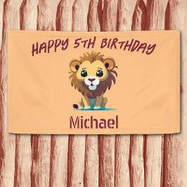 Personalisiert Little Lion Cub Geburtstag Banner