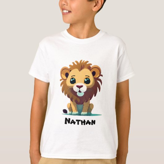 Personalisiert Little Lion T-Shirt (Vorderseite)