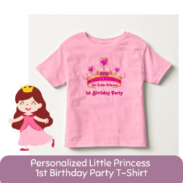 Personalisiert Little Princess 1. Geburtstag Pink Kleinkind T-shirt