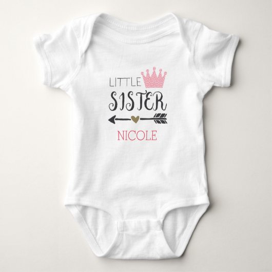 Personalisiert Little Sister Baby Strampler (Vorderseite)