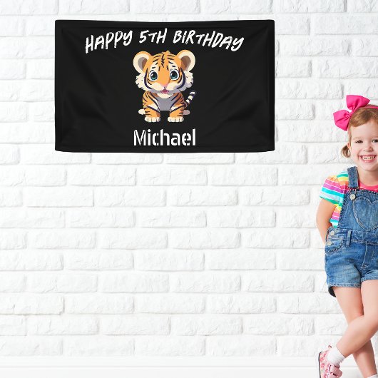 Personalisiert Little Tiger Cub Geburtstag Banner