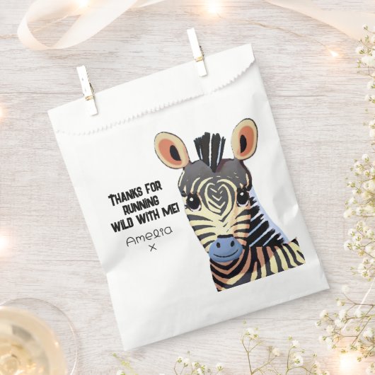 Personalisiert Little Zebra Geburtstag Geschenktütchen (Ausgeschnitten)