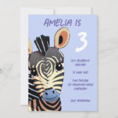 Personalisiert Little Zebra Party Einladung (Vorderseite)