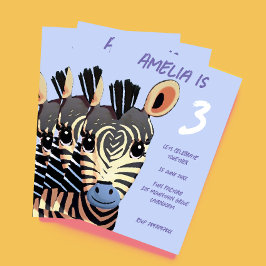 Personalisiert Little Zebra Party Einladung