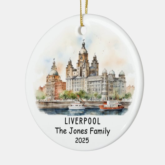 Personalisiert Liverpool Ornament, England Keramik Ornament (Links)