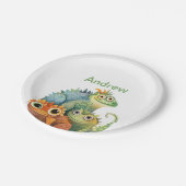 Personalisiert Lizard Birthday Party Pappteller (Schrägansicht)