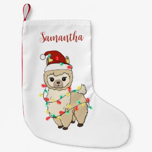 Personalisiert Llama Christmas Lights Trendy Kleiner Weihnachtsstrumpf