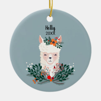 Personalisiert Llama Keramik Ornament