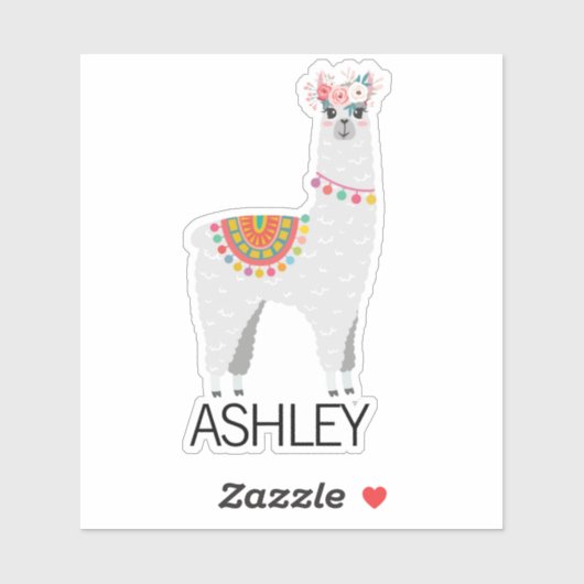 Personalisiert Llama Name Laptop Aufkleber (Blatt)