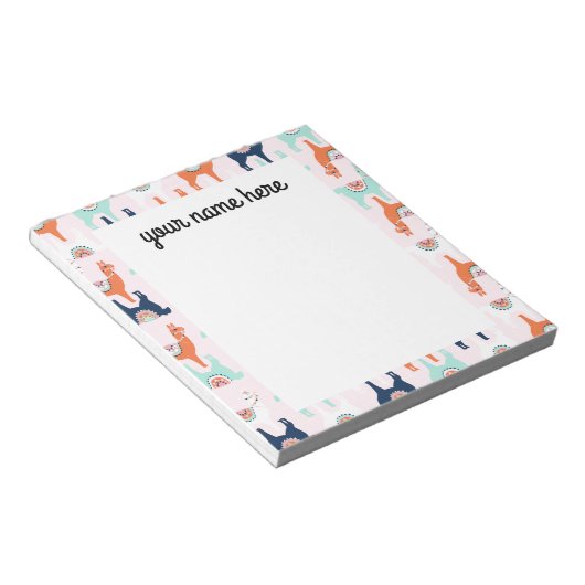 Personalisiert Llama Notepad Notizblock (angewinkelt)