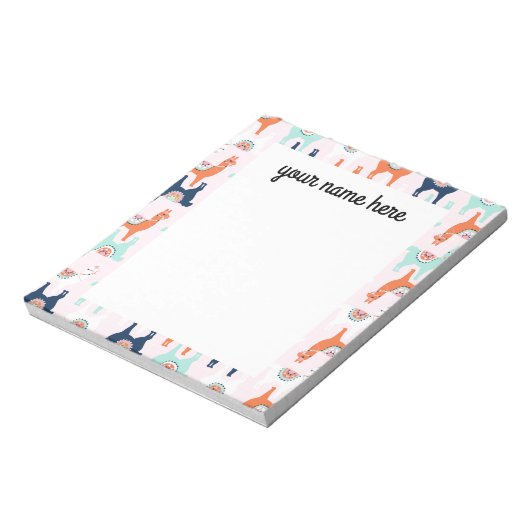 Personalisiert Llama Notepad Notizblock (Rotiert)