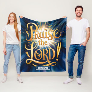 Personalisiert Lob Der Herr Vintag Christlich Fleecedecke