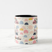 Personalisiert London Memory - Line Art Sehenswürd Zweifarbige Tasse (Mittel)