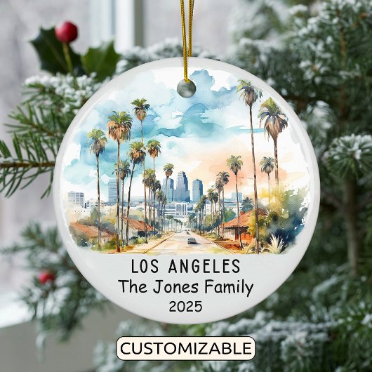 Personalisiert Los Angeles Ornament, Kalifornien Keramik Ornament