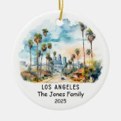 Personalisiert Los Angeles Ornament, Kalifornien Keramik Ornament (Vorne)