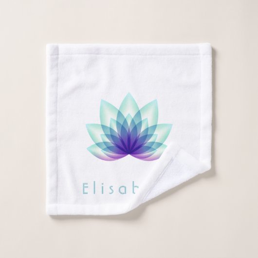 Personalisiert Lotus Blume Green Blue Waschlappen (Waschlappen)