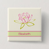 Personalisiert. Lotus Blume/Wasserlilie Button (Vorderseite)