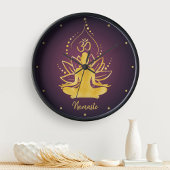 Personalisiert Lotus & Om Yoga Namaste Individuell Große Wanduhr