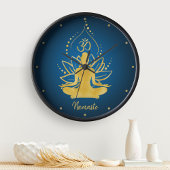 Personalisiert Lotus & Om Yoga Namaste Individuell Große Wanduhr