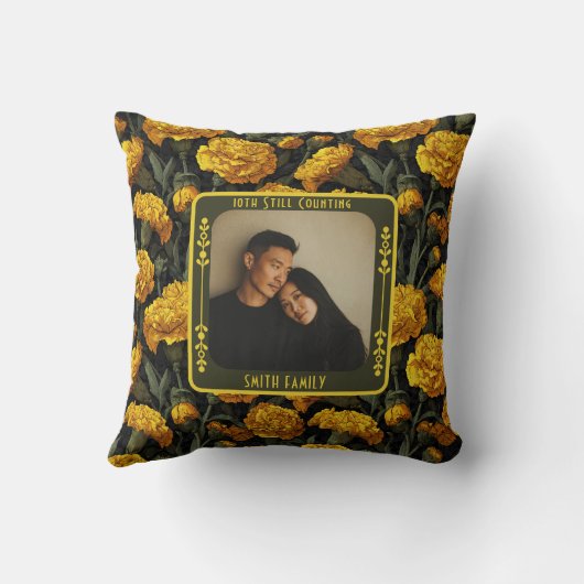 Personalisiert Lovebird Vow Renewal Throw Kissen (Rückseite)