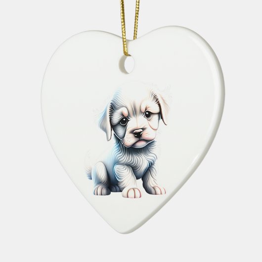 Personalisiert Löwchen Puppy Keramik Ornament (Links)