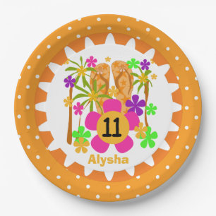 Personalisiert Luau 11. Geburtstag Paper Teller