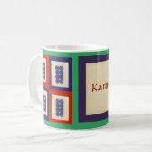 Personalisiert Lucky Blue Eight Wheel Mahjong Tile Kaffeetasse (Vorderseite Links)