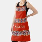 Personalisiert Lucky Blue Eight Wheel Mahjong Tile Schürze (InSitu)