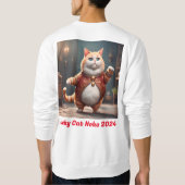 Personalisiert Lucky Cat 2024 Men's Basic Sweatshi Sweatshirt (Rückseite)