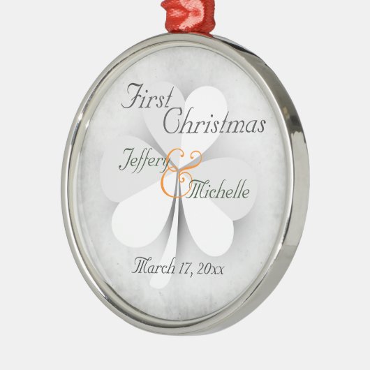 Personalisiert Lucky Cloud Irish First Christmas Ornament Aus Metall (Links)