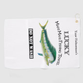 Personalisiert Lucky Mahi Mahi Angeltuch Golfhandtuch (Horizontal)