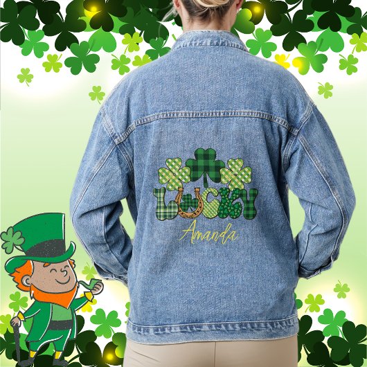 Personalisiert-Lucky-St-Patricks-Tag Jeansjacke