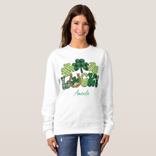 Personalisiert-Lucky-St-Patricks-Tag Sweatshirt (Vorne ganz)