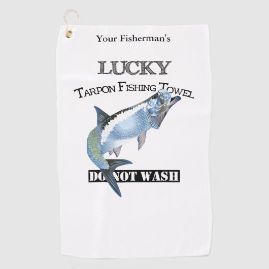 Personalisiert Lucky Tarpon Handtuch fischen (Vorderseite)