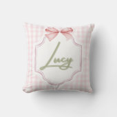 Personalisiert Lucy Baby Girl Kinderzimmer Bow&Gin Kissen (Vorderseite)