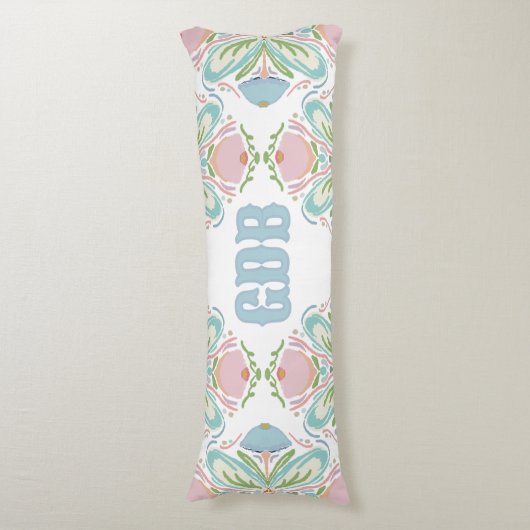 Personalisiert Lumbar Pillow Blue Pink Green Seitenschläferkissen (Vorderseite Vertikal)