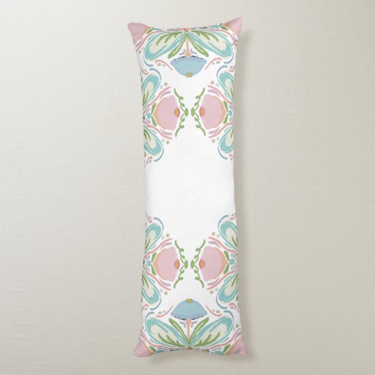 Personalisiert Lumbar Pillow Blue Pink Green Seitenschläferkissen (Rückseite (Vertikal))