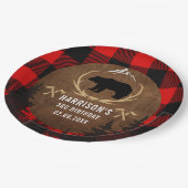 Personalisiert Lumberjack Geburtstag Pappteller (Schrägansicht)