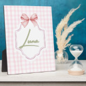 Personalisiert Luna Baby Girl Kinderzimmer Bow & G Fotoplatte (Seite)
