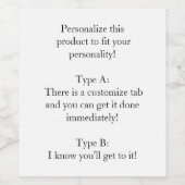 Personalisiert, lustig weinetikett (Einzelnes Label)